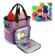 Yarn Storage Bag, Large Capacity, Crochet Bag Purple-tfrf Purple Purple