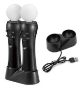 PS4 VR Move Rörelsekontroller med Dubbelladdare - Förbättrad VR-spelupplevelse [DB]