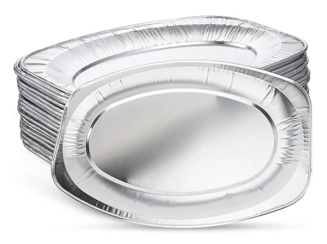 Serveringsfat för festmat - 10-pack - Stora aluminiumfolieformar - 35x23cm / 14 \" - Ugn- och fryssäkra serveringsfat för fester