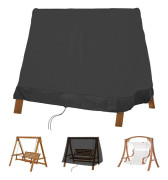 Hollywood Swing Överdrag med Dragsko, 420D Oxford Tyg Svart (200x139x200cm)