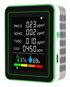 Complete Indoor Air Quality Monitor - Portable CO2 Meter with User-Friendly LED Display - Indoor Air Quality Meter (White)