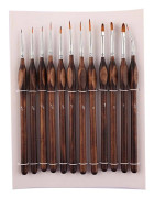 12 Pcs Watercolor Liner Brushes Set - Strong Bristle Power and Good Elasticity for Detailed Painting and Modeling