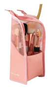 Handheld Portable Makeup Bag Waterproof Visual Cosmetic Organizer Multifunctional Large Capacity Simple Eyebrow Pencil Bag