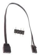 Adapterkabel för 4-pin RGB till Standard ARGB 3-pin 5V, RGB-kabel 25cm Svart