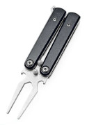 Golf Alloy Forks - Golf Divot Reparationsverktyg, Hopfällbart Butterfly Divot-verktyg i Metall Black
