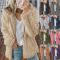 Fleece Fluffig Hoodie för Kvinnor Långärmad Jacka Vinter Varm Nallebjörn Cardigan Röd Röd{hw} Röd M
