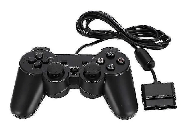PS2 Handkontroll Trådbunden Gamepad, Ergonomisk Design, Kompatibel med Sony PS2