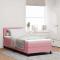 Box spring säng med LED - Rosa sammet | Storlek: 120x190 cm