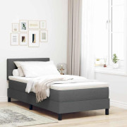 Boxspring Säng med Madrass & LED Belysning - Mörkgrå | Storlek: 100x200 cm