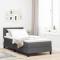 Boxspring Säng med Madrass & LED Belysning - Mörkgrå | Storlek: 100x200 cm