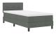 Boxspring Säng med Madrass & LED Belysning - Mörkgrå | Storlek: 100x200 cm