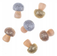 DP Craft TRÄGRÄS MED BORSTE, 6 st. GULD, SILVER, ROSAGULD