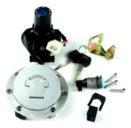 Motorcykel 4-linjig kontakt Tändningslås Bränsle Gaslock Lock Tanklås Set med 2 nycklar För Honda CBR1000RR 04-07 CBR600RR