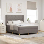 Resårsäng med madrass toppare - Andningsbart Skum | Färg: Taupe | Storlek: 140x190 cm