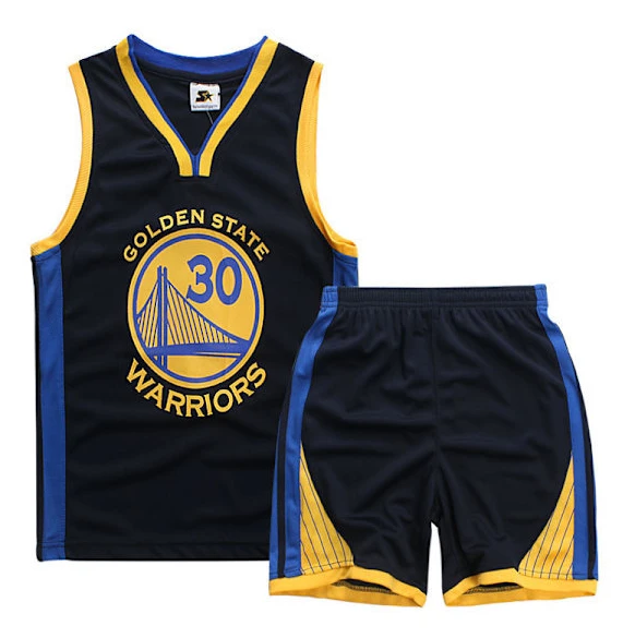 Stephen Curry Nr.30 Basketlinne Set Warriors Uniform för Barn Tonåringar Svart M (130-140CM) Black M (130-140CM)