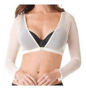 Sömlös Arm Shaper Kort Cropped Navel Mesh Cardigan Plus Size Arm Shaper Vit XL