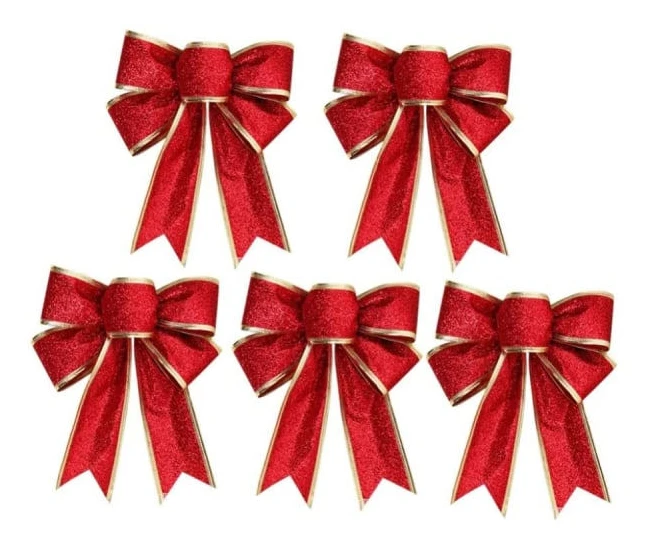 10 x Julrosetter med glitter