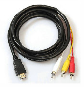 HDMI till RCA 1.5m Ljud Video Kabel Adapter Sändare Med Guldpläterad Kontakt Och Ren Kopparkärna