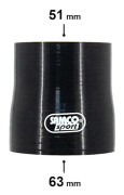 0 Grader 51-63 57-70 MM Reducer Silikonslang Rak Durite Silikon Tubi Silikon Mangueira Rör för Intercooler