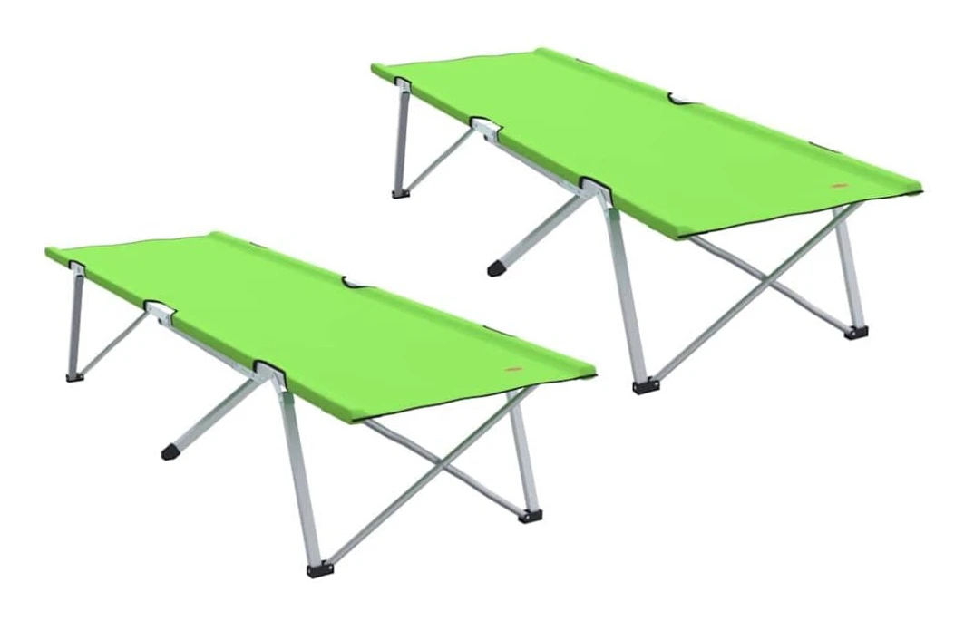 Hopfällbar Camping Säng - Mörkgrön Metallram med Tygöverdrag | Färg: Mörkgrön | Storlek: Standard