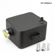 Svart Aluminium Universal 2 Liters Polerad Legering Expansions Vatten Tank Lock 2L EP-YX9424-2