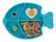 Sugplatta för baby, silikonplattor för småbarn, matningsmaterial passar de flesta barnstolar, BPA-fri, diskmaskin, mikrovågsugnssäker - Blå fisk