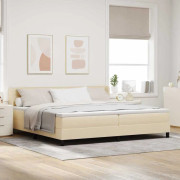 Boxspring säng med madrass - Höjdjusterbar sänggavel | Färg: Grädde | Storlek: 200 x 200 cm