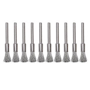10 st Rostfritt Stål 1/4 Tum (6mm) Penn Trådborste #532 Med 1/8 Tum (3mm) Skaft För Dremel Och C