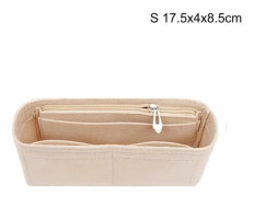 Multi-Pocket Dam Insatsväska Handväska i Filtmaterial - Beige Beige S