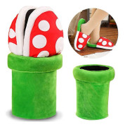 Piranha Plant Plysch Roliga Tofflor Super Mario Piranha Plant Tofflor med Rör Krukhållare Gåva