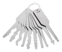 10 st nyckelämnen professionell nyckelämne rostfri stålkonstruktion nyckel (7,4X1,8 cm, silver)