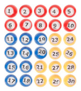 30 st Bingo bollar Numrerade lotteribollar Spelbollar Rekvisita Plastersättning Nummerbollar