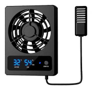 Smart Kylfläkt för Reptilterrarium med LED-Display Stark Vind Ventilation Fläkt Lågt Ljud Kylning F