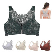 Floral Secrets Comfort Rose BH - Knäppning fram, Push Up, Trådlös & Sömlös Lyft-BH