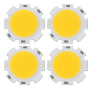 Geore 4x 5w Chip Ljus Rund Cob Super Starkt Led Ljus Led Lampa Glödlampor Varmvit Dc15-17v