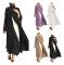 Muslimsk långärmad flödande maxikofta för kvinnor, islamisk öppen kimono Abaya-rock, Turkiet Kaftan, enfärgad, bälte, lös E56F