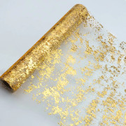 Lyxiga Bordsdekorationer, Glitter Metallisk Guld Folie Mesh Bordslöpare Rulle, Återanvändbar Och Lättskött För Bröllop, Födelsedag, Bankett, Jul
