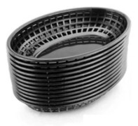 12 st Plast Snabbmatskorgar Oval Serveringsfat, Frukost Middagstallrikar Pommes Frites Tårta