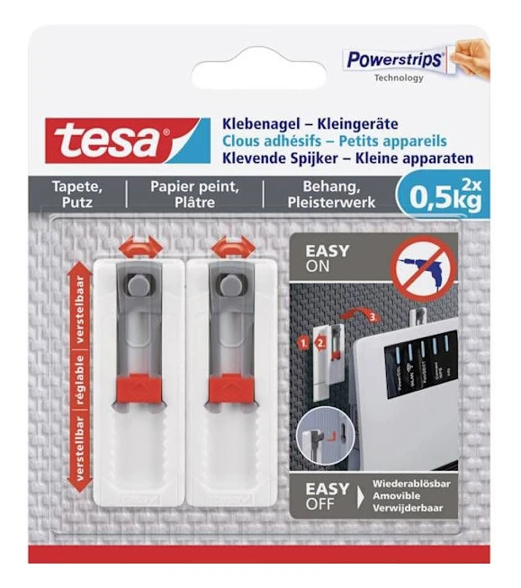 tesa® Adhesive Nail Små apparater för tapeter och gips 0,5 kg