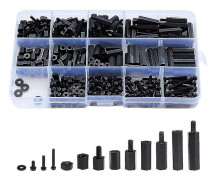 320 st M3 Fe Nylon Hex Sp Doff Skruv Mutter Gängad Pelare Pcb Mboard Blandat