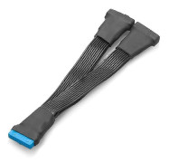 2 st Moderkorts USB 3.0 19PIN Header 1 till 2 Förlängningssplitterkabel, 12 cm 19-stifts Intern Förlängning)