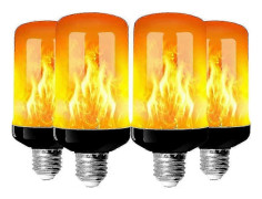 4-pack E27 Flamljuslampor 4W Bas LED Flameffektlampor 4 Belysningslägen Dekorativa Inomhuslampor för Hem Trädgård Fest_Kvalitetsgåvor