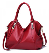 Dam Handväska Messenger Bag, Stor Damväska i Mjukt Konstläder med Övre Handtag, Axelväska, Crossbody-väska Red