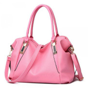 Dam Handväska Messenger Bag, Stor Damväska i Mjukt Konstläder med Övre Handtag, Axelväska, Crossbody-väska Pink