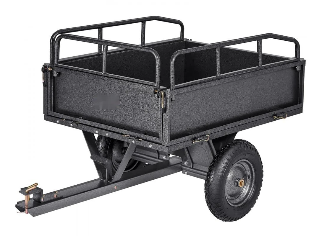 Ståltippvagn 10 Kubikfot, ATV/UTV-Släpvagn, Lastkapacitet 500 lb, Kraftigt Fordonstillbehör