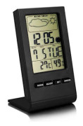 Trådlös inomhus- och utomhustermometer, digital termometer, inomhus-/utomhus hygrometer (svart)