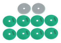 Diamant Marmor Betong Stenpolering - 10 st 3-tums Slipskivor (1000 Mesh)