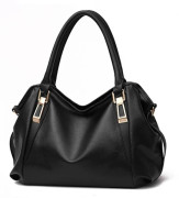 Dam Handväska Messenger Bag, Stor Damväska i Mjukt Konstläder med Övre Handtag, Axelväska, Crossbody-väska Black
