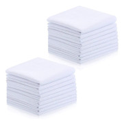 18-pack men's handkerchiefs, soft cotton, classic white handkerchief for men