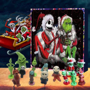 Grinch Julkalender 2023 - 24 Söta Tecknade Figurer, Nedräkning för Alla Åldrar